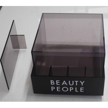 Semitransparent Acrylic Counter Display Box with Divider, Printing Acrylic POS Display